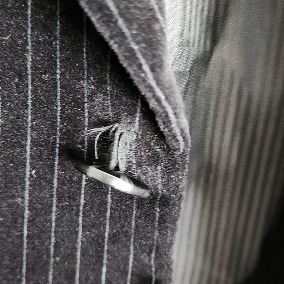 Zagato Blazer Mens 36R Black Pinstripe Velvet Sport Coat 3-Button Notch Lapel - Picture 11 of 16